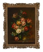 ENGLISH SCHOOL (19TH CENTURY), TWO STILL LIVES OF FLOWERS IN A GLASS