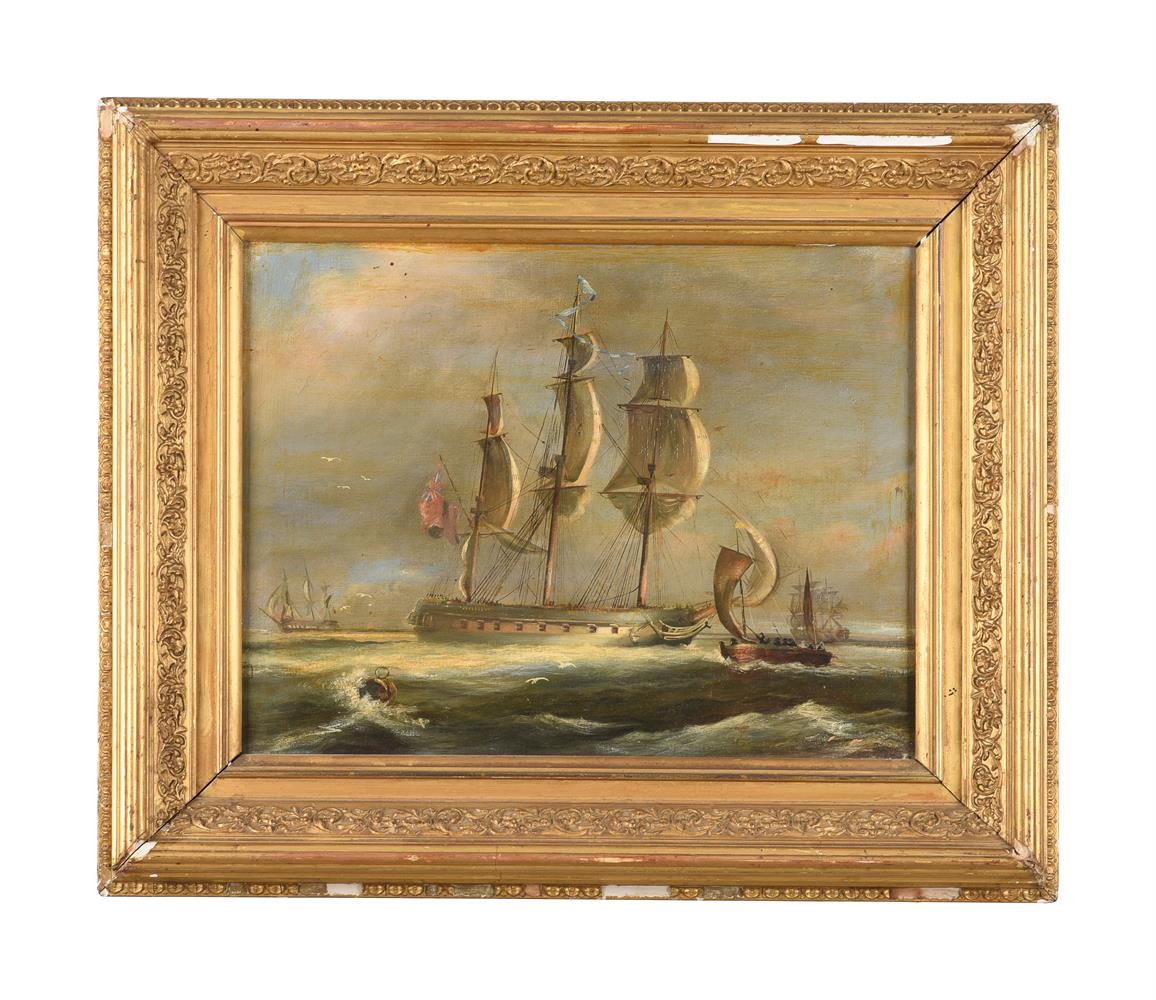 ENGLISH SCHOOL (C. 1800), MARITIME VIEW, NAVAL SHIPS AT SEA