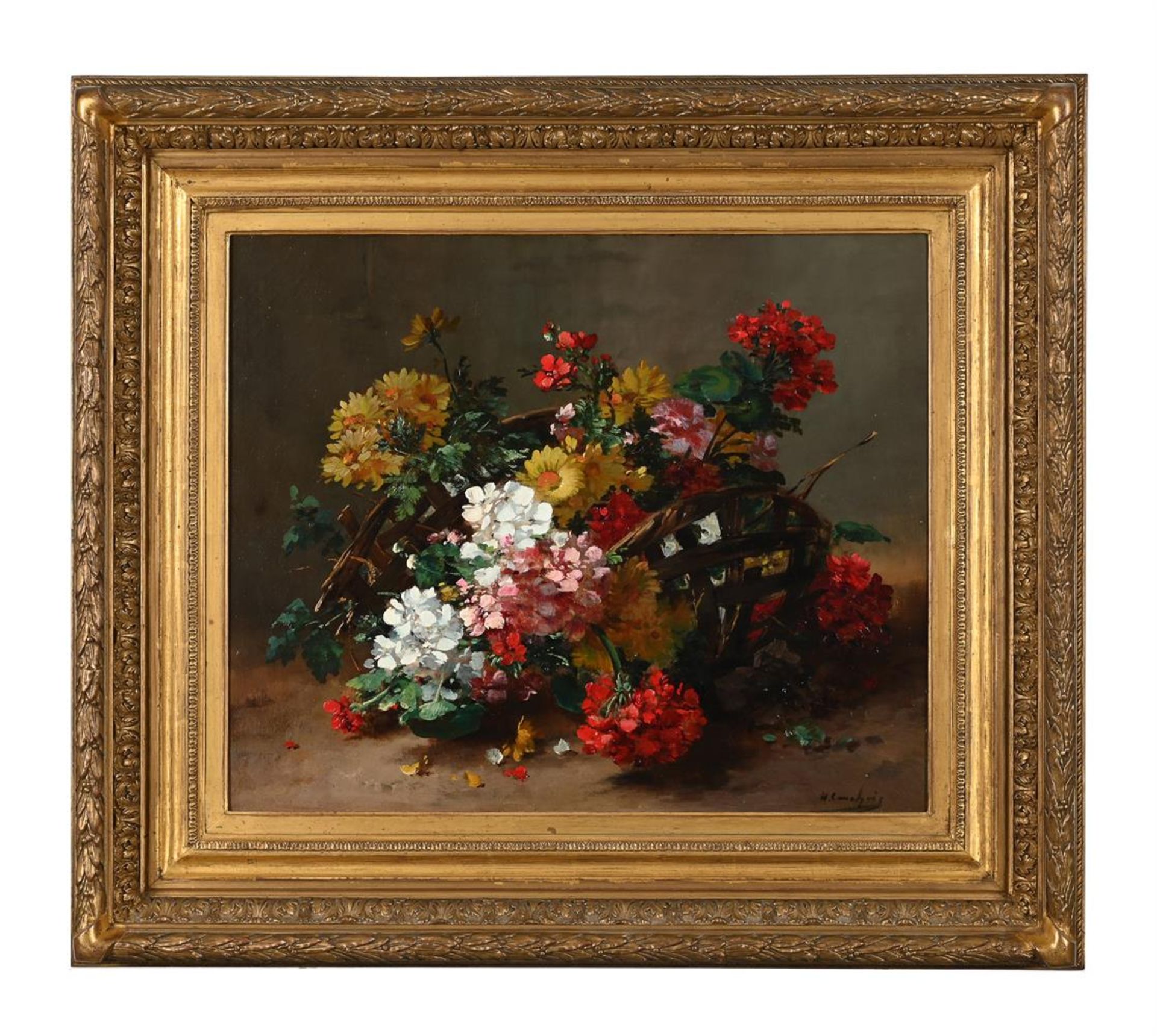 EUGÈNE HENRY CAUCHOIS (FRENCH 1850-1911), BASKET OF FLOWERS, A PAIR - Image 5 of 6