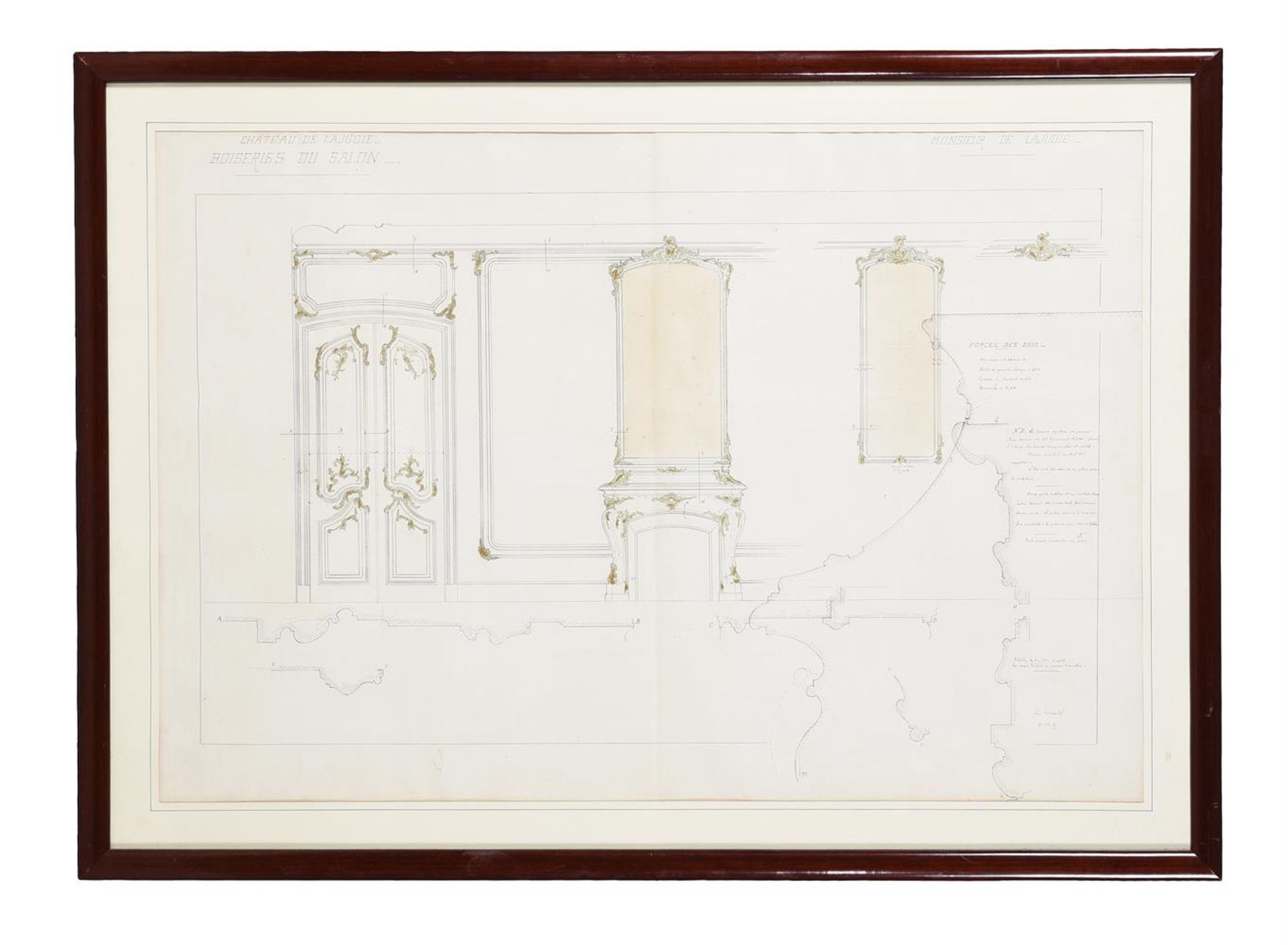 LOUIS LENORMAND (FRENCH 1801-1962), DESIGN FOR THE PANELLING OF A SALON IN THE CHATEAU LAJUDIE