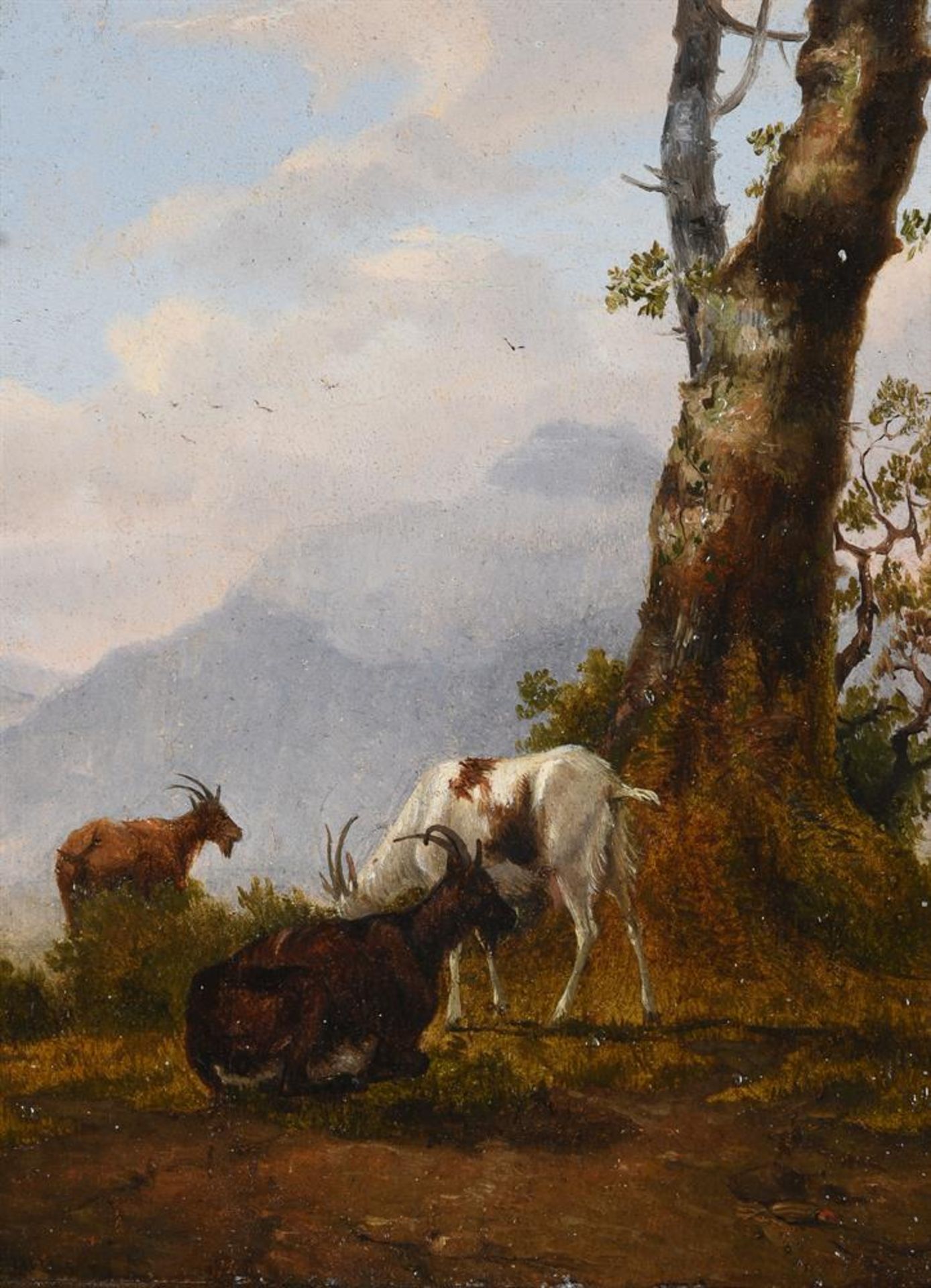 ALEXANDRE THOMAS FRANCIA (FRENCH B. CIRCA 1815-1884), GOATS AND SHEEP RESTING IN A LANDSCAPE (2) - Image 3 of 4