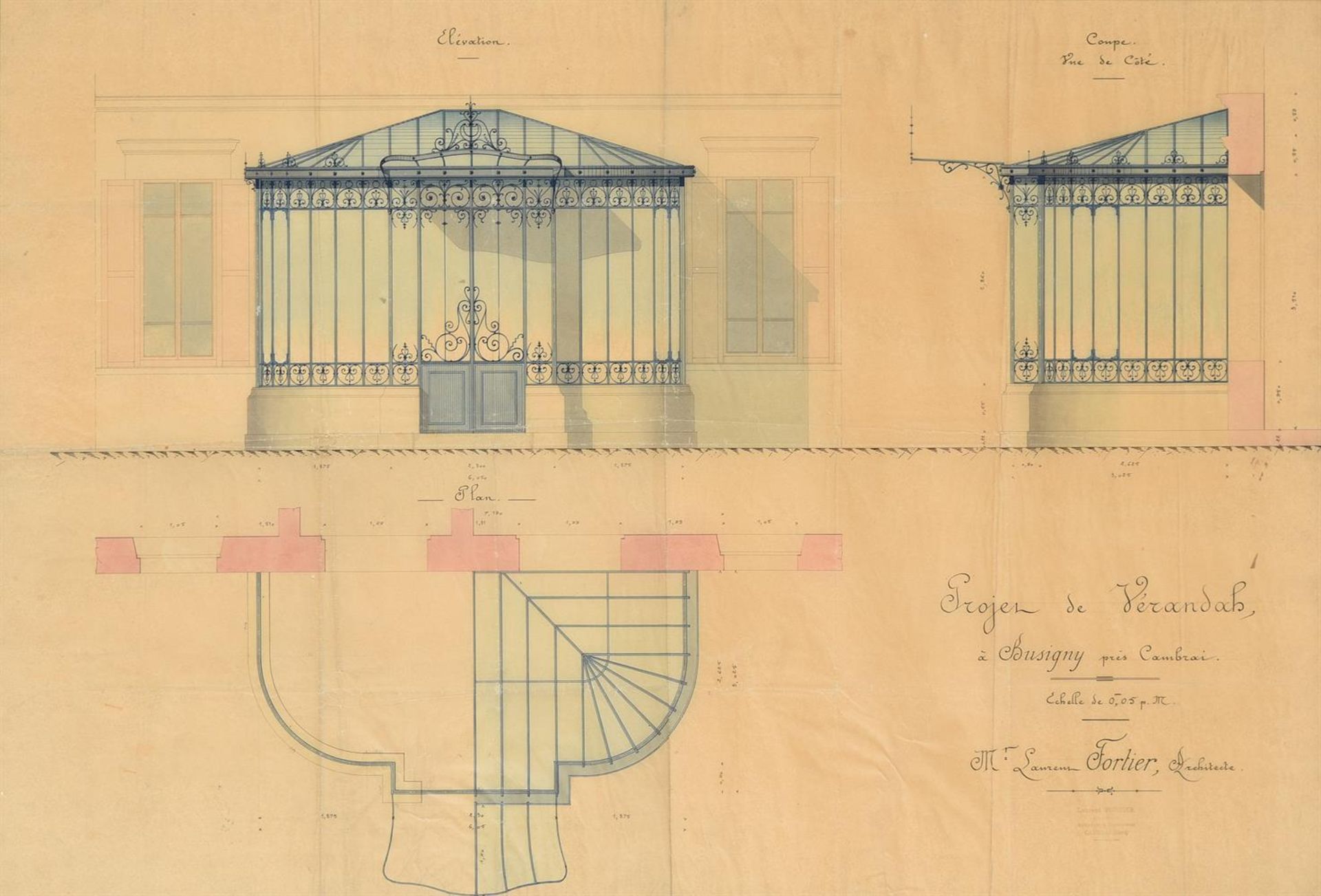 LOUIS LENORMAND (FRENCH 1801-1962), DESIGN FOR THE PANELLING OF A SALON IN THE CHATEAU LAJUDIE - Bild 7 aus 9