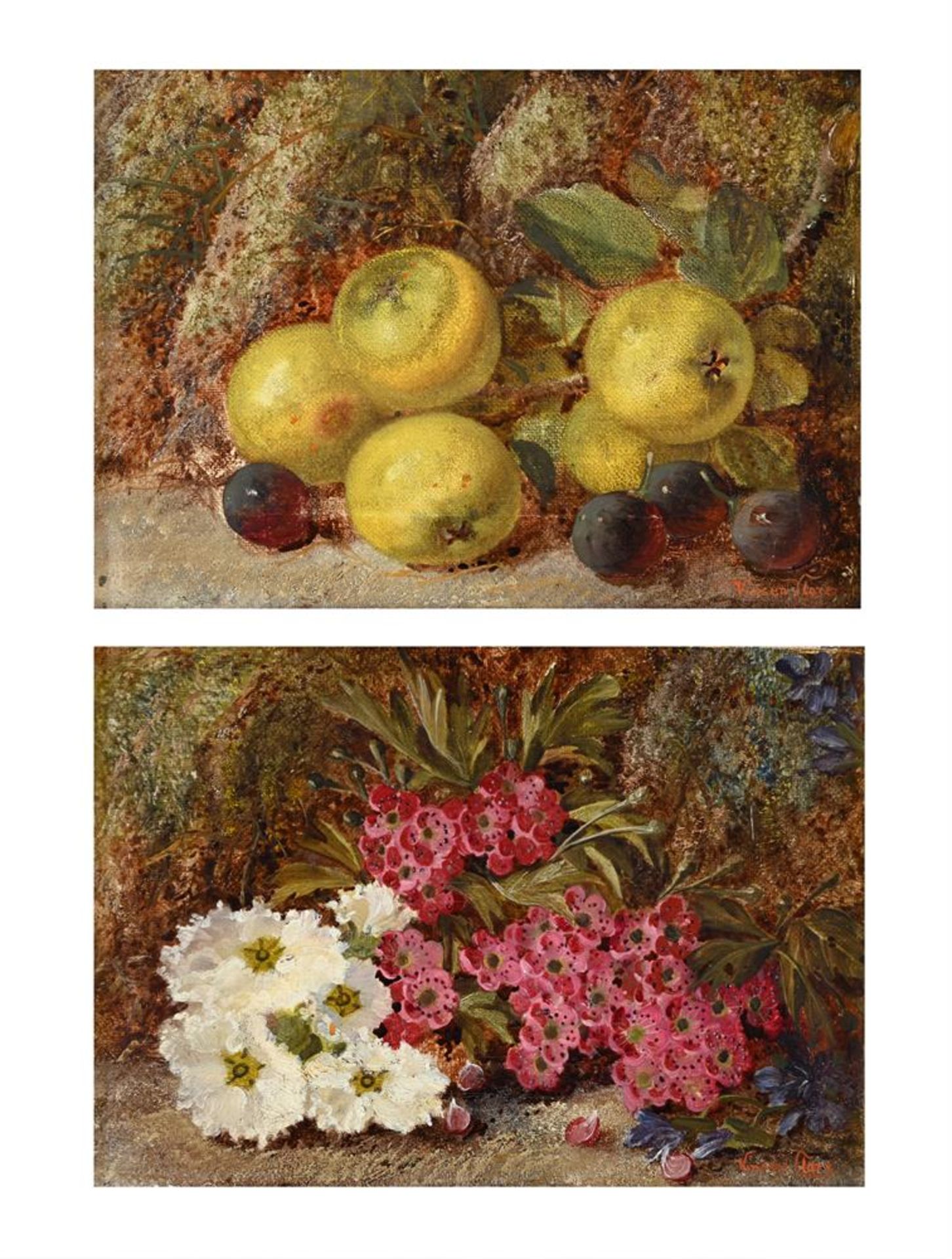 VINCENT CLARE (BRITISH 1856-1917), STILL LIFE OF FLOWERS; STILL LIFE OF FRUIT - Image 4 of 7