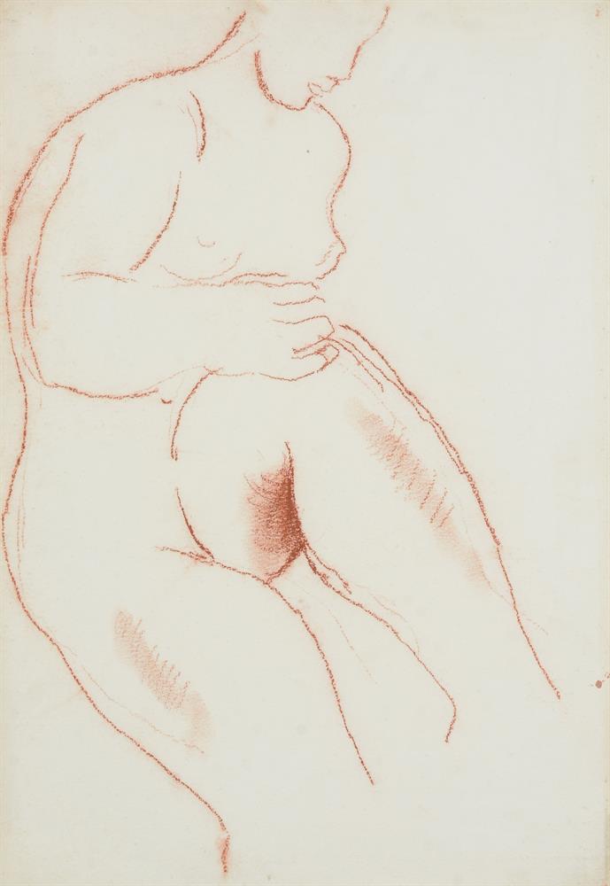 λ FRANK DOBSON (BRITISH 1886-1963), SEATED NUDE WITH LEG RAISED - Image 2 of 2