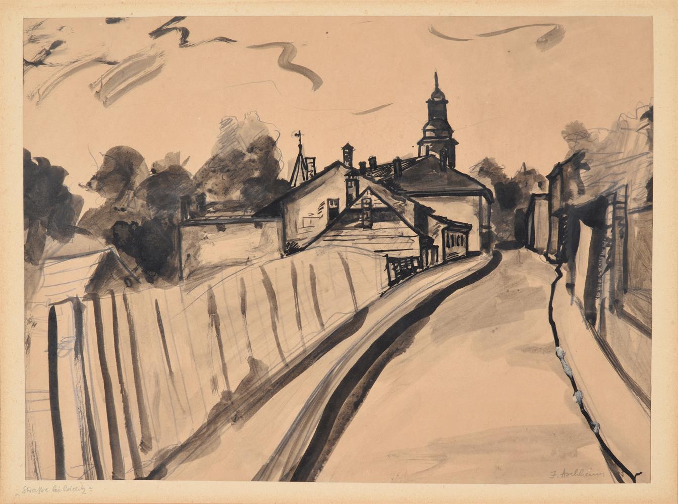 ISIDOR ASCHHEIM (ISRAELI 1891-1968), STRASSE BEI BIELITZ - Image 2 of 3