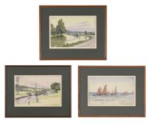 λ ETHEL KIRKPATRICK (BRITISH 1869–1966), CANAL VIEWS, A SET OF THREE