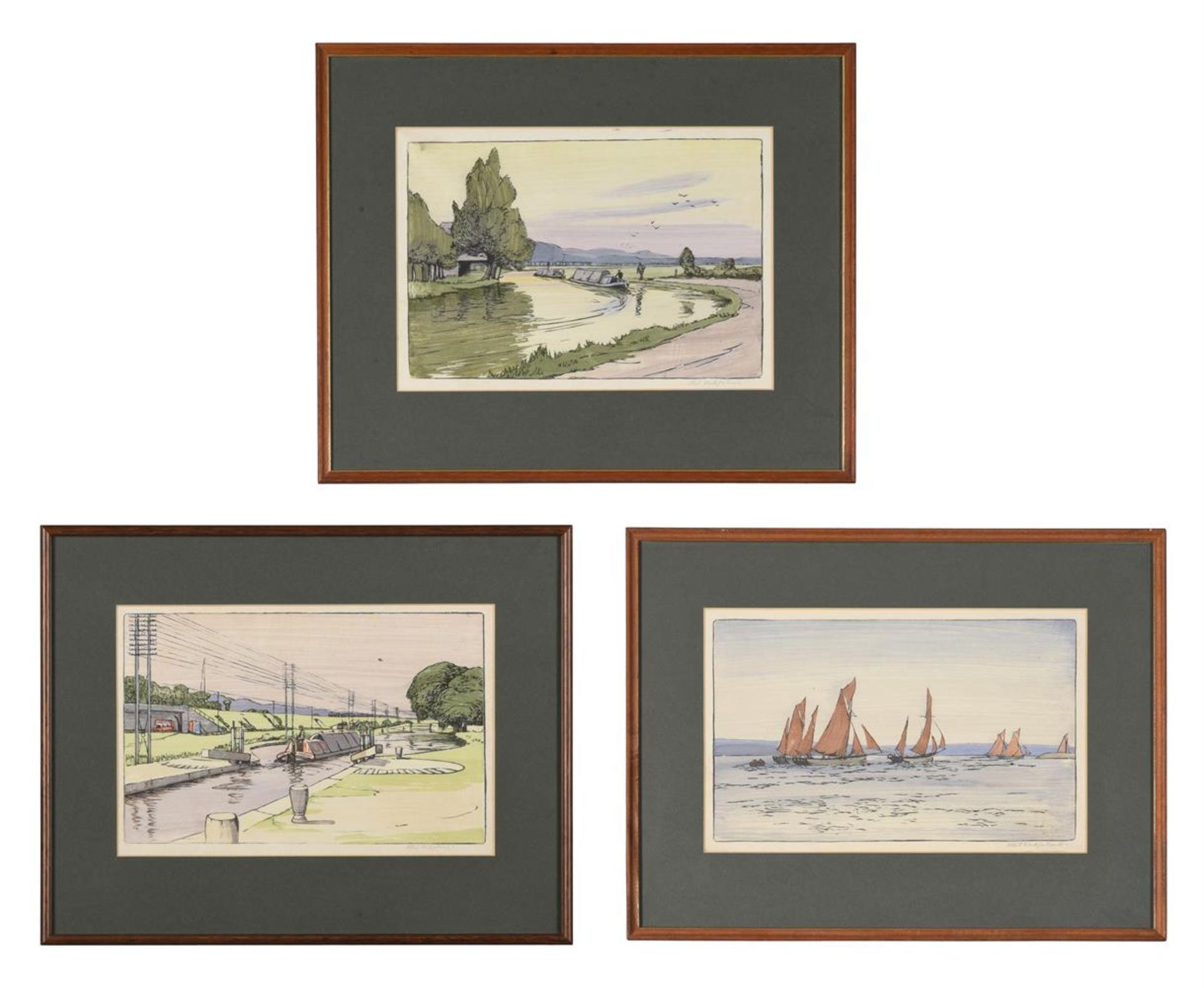 λ ETHEL KIRKPATRICK (BRITISH 1869–1966), CANAL VIEWS, A SET OF THREE