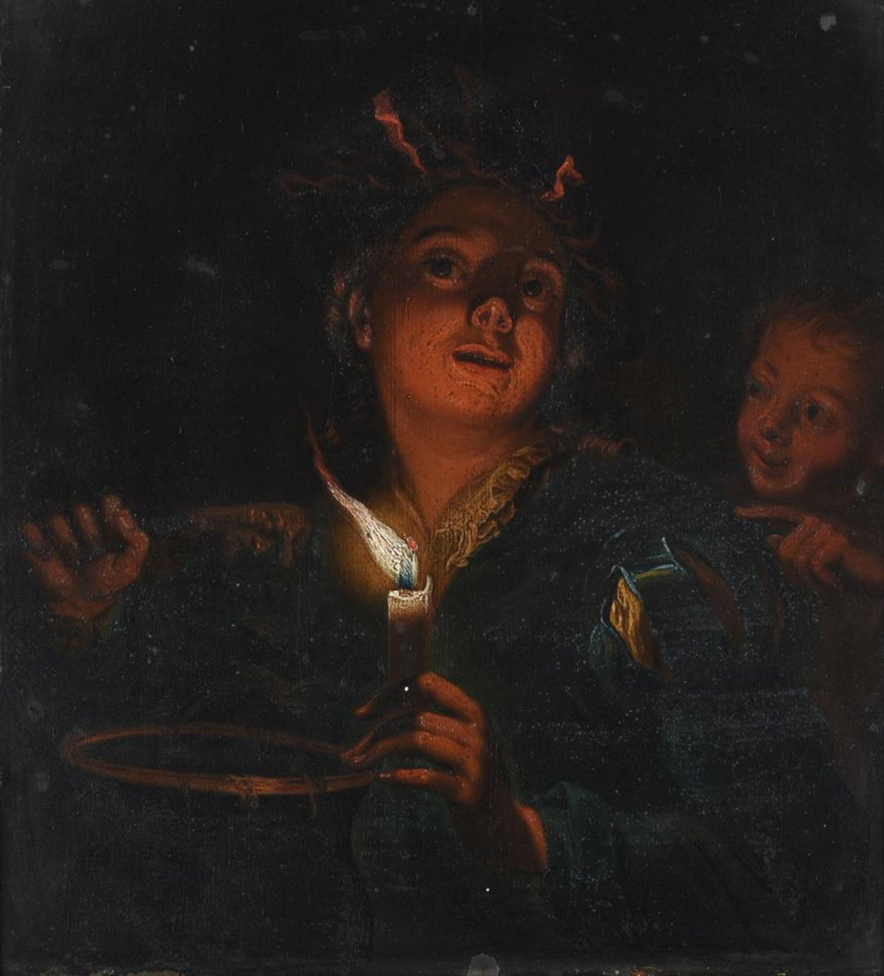 MANNER OF GODFRIED SCHALCKEN, TWO FIGURES BY CANDLELIGHT - Image 2 of 3