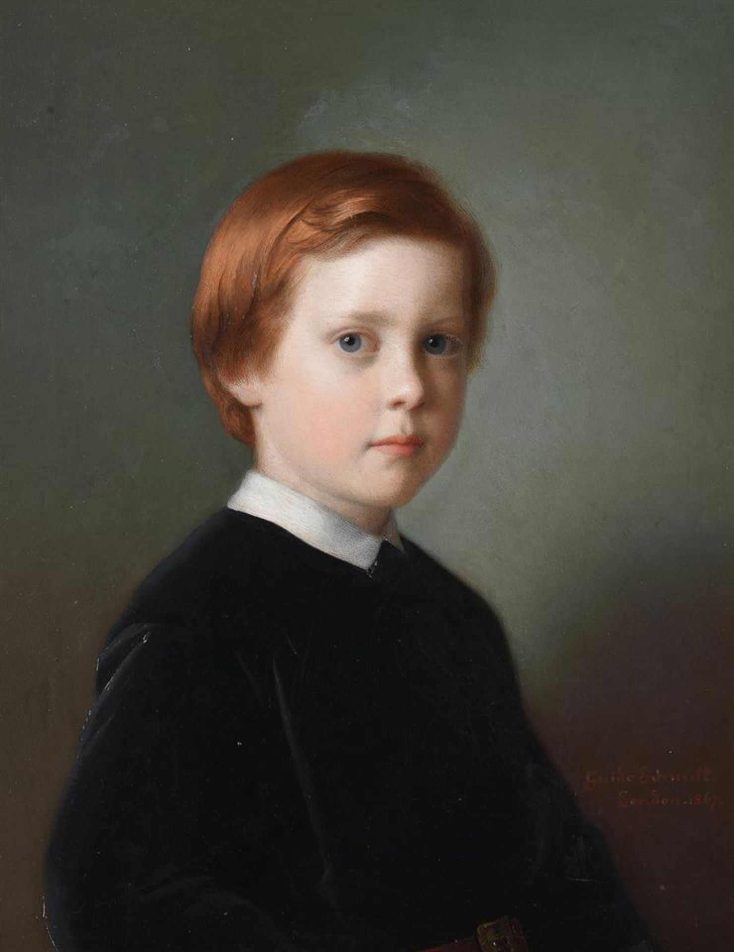 GUIDO PHILLIP SCHMITT (GERMAN 1834-1922), PORTRAIT OF A YOUNG BOY - Image 2 of 4