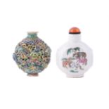 TWO CHINESE PORCELAIN SNUFF BOTTLES