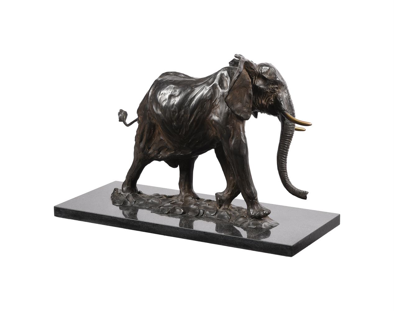 ROBERT GLEN (KENYAN b. 1940), A BRONZE MODEL OF AN ELEPHANT - Image 2 of 3