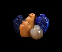 A GROUP OF FIVE CHINESE SNUFF BOTTLES