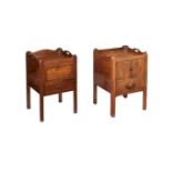 THREE GEORGE III MAHOGANY BEDSIDE CUPBOARDS