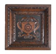 AN OAK AND FRUITWOOD PANEL