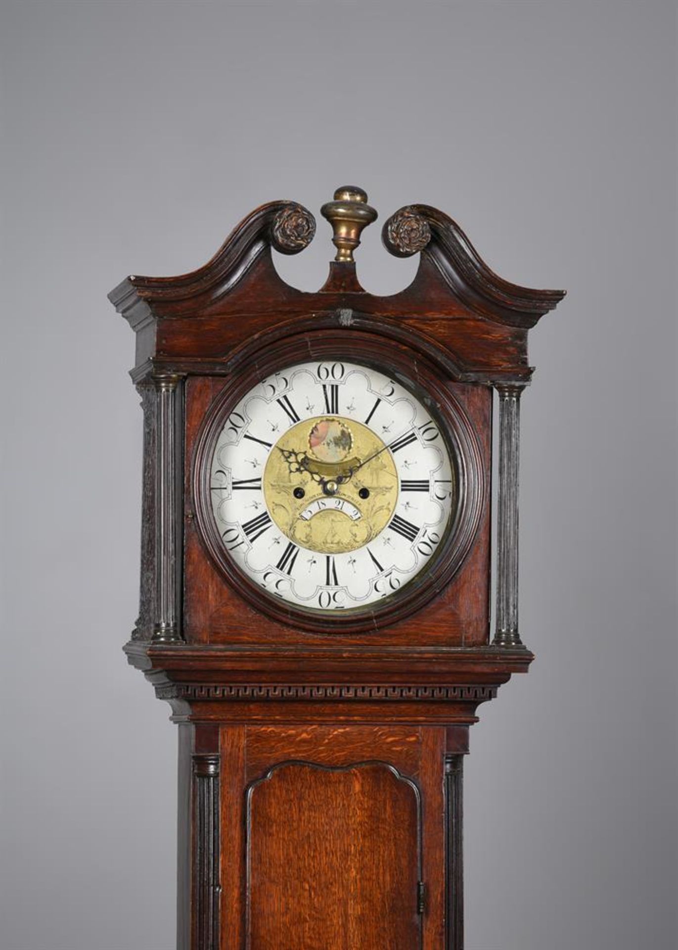 A GEORGE III OAK LONGCASE CLOCK - Bild 2 aus 2