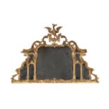 A GILTWOOD OVERMANTEL WALL MIRROR IN GEORGE III STYLE