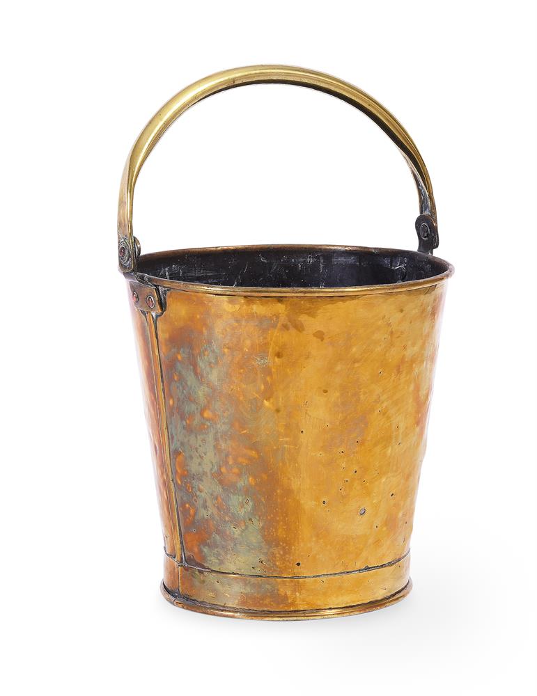 A GILT BRASS FIRE BUCKET