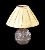 LALIQUE, R LALIQUE, CAMARET, A CLEAR GLASS LAMP