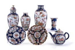 A SELECTION OF WORCESTER BLUE-SCALE GROUND KAKIEMON PATTERN PORCELAIN