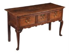 A GEORGE III OAK DRESSER BASE