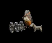 AN AUSTRIAN COLD-PAINTED BRONZE KINGFISHER