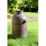 A SALT GLAZED STONEWARE TWO-HANDLE CHURN OR WATER CISTERN