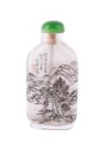 A CHINESE INSIDE-PAINTED GLASS SNUFF BOTTLE