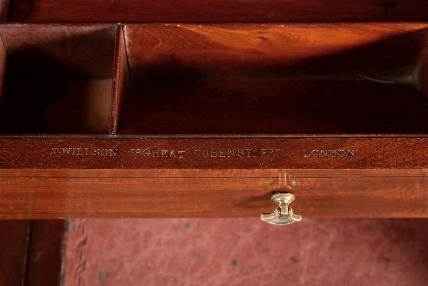 A GEORGE IV MAHOGANY AND EBONY INLAID TWIN PEDESTAL ROLL-TOP DESK - Image 3 of 3