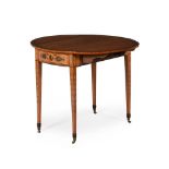 Y A GEORGE III SATINWOOD AND TULIPWOOD BANDED PEMBROKE TABLE