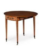 Y A GEORGE III SATINWOOD AND TULIPWOOD BANDED PEMBROKE TABLE