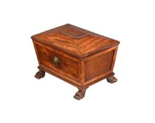 A GEORGE IV MAHOGANY SARCOPHAGUS CELLARET