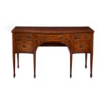 Y A GEORGE III MAHOGANY AND ROSEWOOD BANDED SIDEBOARD