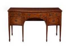 Y A GEORGE III MAHOGANY AND ROSEWOOD BANDED SIDEBOARD