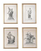 A SET OF TEN 17-18TH CENTURY ENGRAVINGS OF CLASSICAL AND RENAISSANCE STATUARY