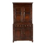 A GEORGE III OAK HALL OR HOUSEKEEPER'S CUPBOARD