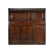 AN OAK COURT CUPBOARD