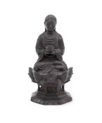 A JAPANESE SEATED BRONZE BUDDHA