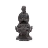 A JAPANESE SEATED BRONZE BUDDHA