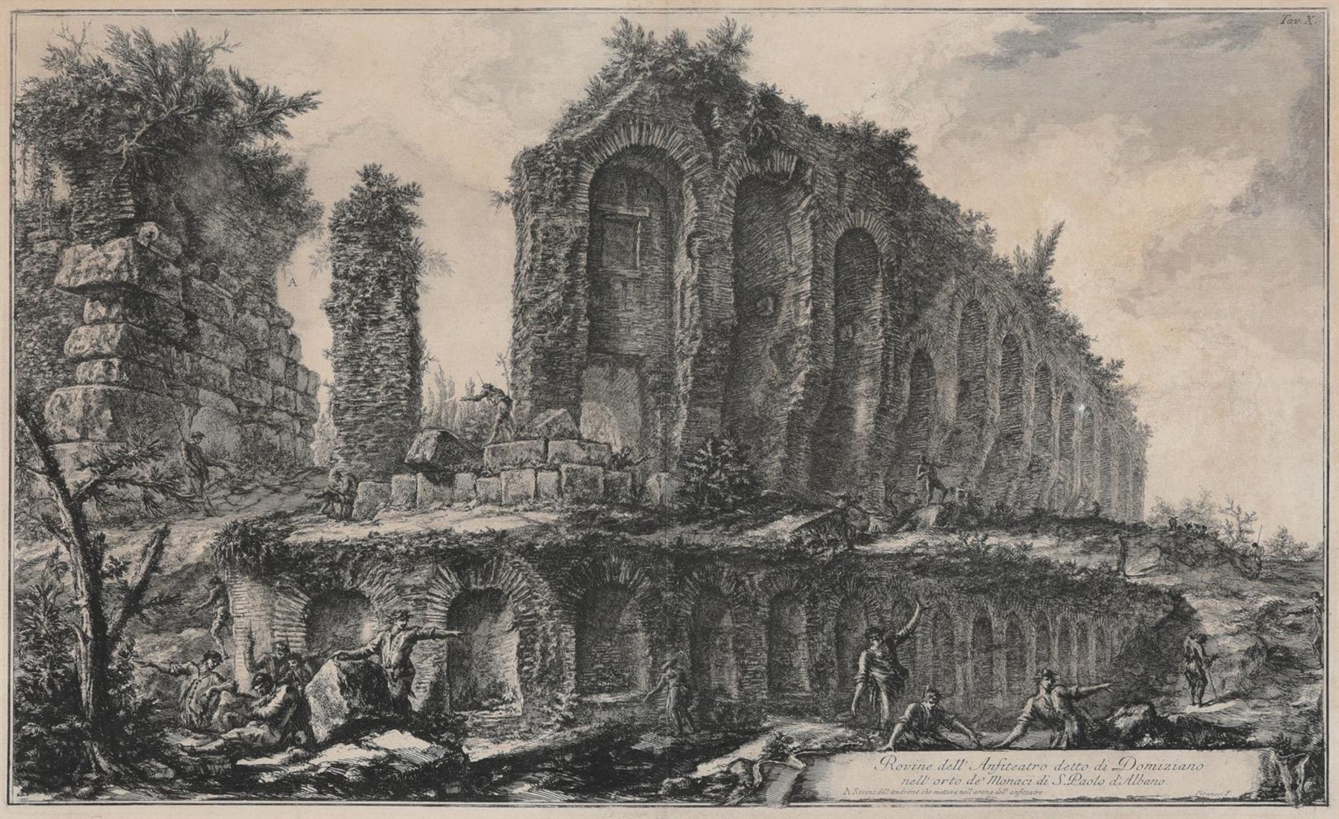 GIOVANNI BATTISTA PIRANESI (1720-1778), RUINS OF THE SO-CALLED AMPHITHEATRE OF DOMITIAN - Bild 2 aus 2