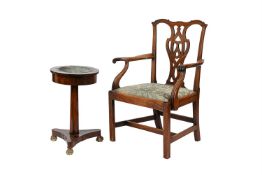 Y A GEORGE III MAHOGANY ARMCHAIR