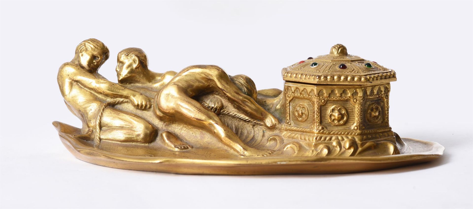 TIFFANY STUDIOS, A GILT BRONZE INK STAND - Image 2 of 7