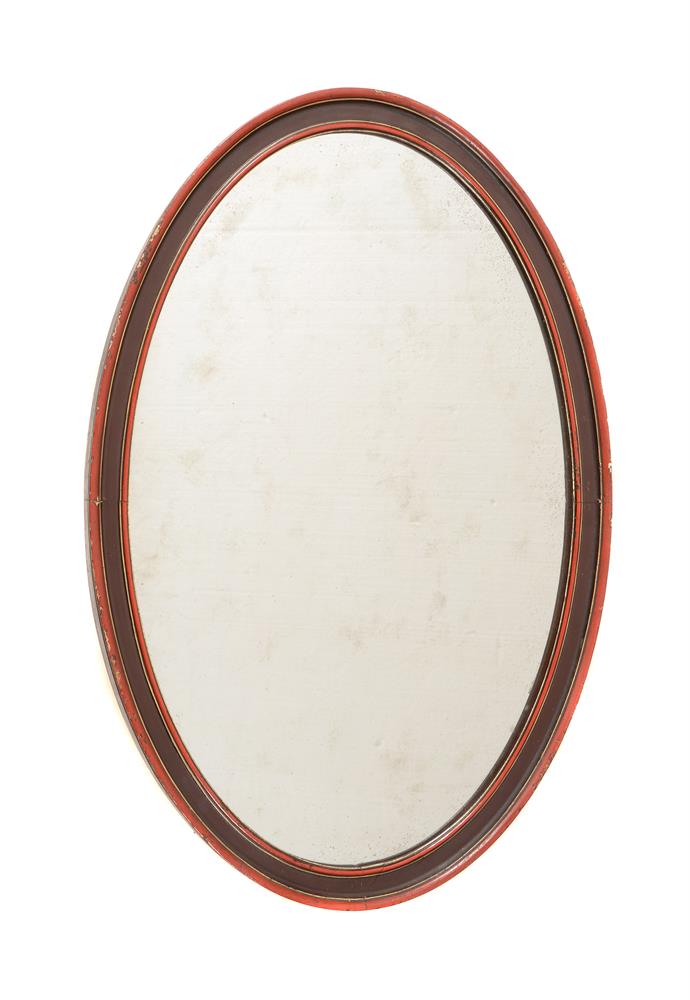 A PAIR OF PAINTED OVAL WALL MIRRORS - Image 2 of 6