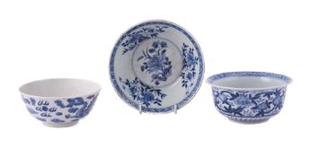 THREE CHINESE BLUE AND WHITE BOWLS