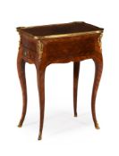 Y A FRENCH KINGWOOD AND PARQUETRY INLAID GILT METAL MOUNTED WRITING TABLE