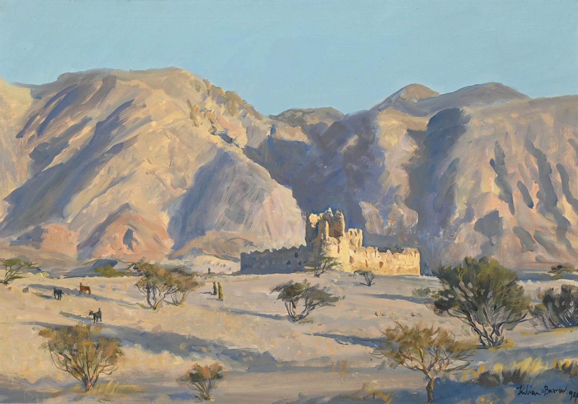 JULIAN BARROW (BRITISH B. 1939), MOUNTAINOUS LANDSCAPE WITH A RUIN - Bild 2 aus 3