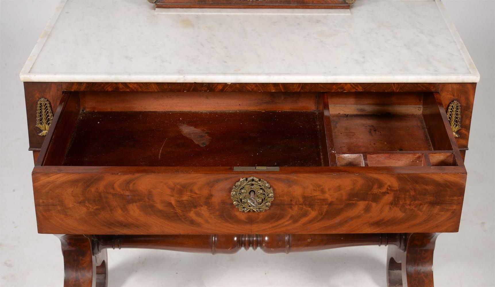 AN EMPIRE MAHOGANY, MARBLE AND ORMOLU MOUNTED DRESSING TABLE - Image 2 of 3