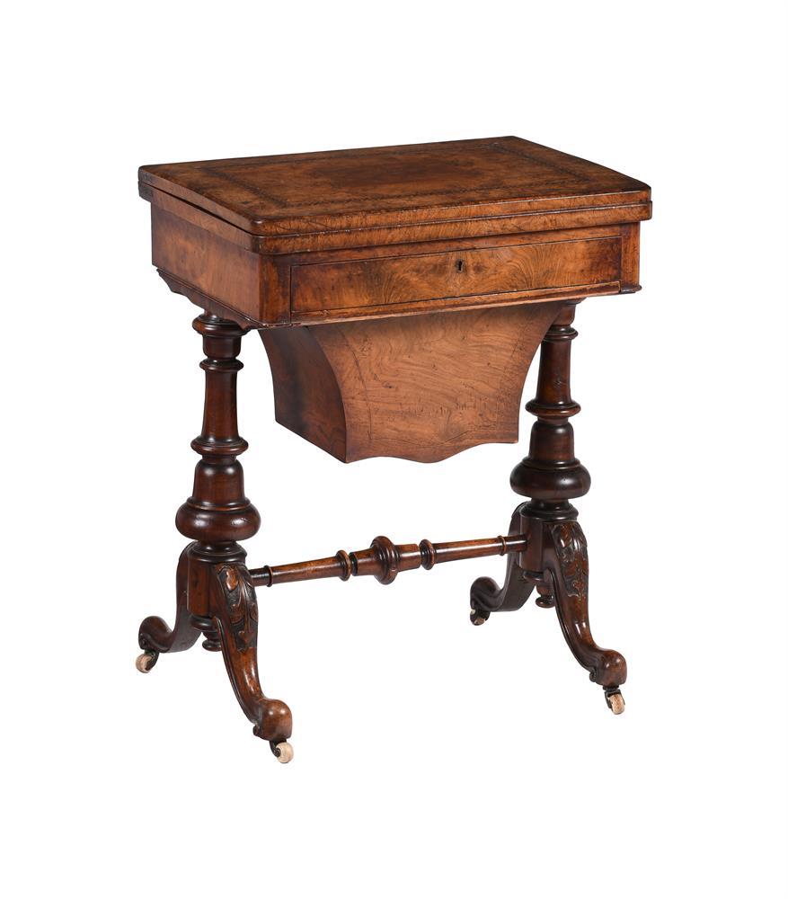 A VICTORIAN WALNUT GAMES TABLE - Image 2 of 2