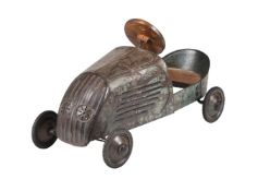 A FRENCH METAL CHILD'S PEDAL CAR