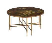 A BRASS MOUNTED LOW CENTRE TABLE TABLE