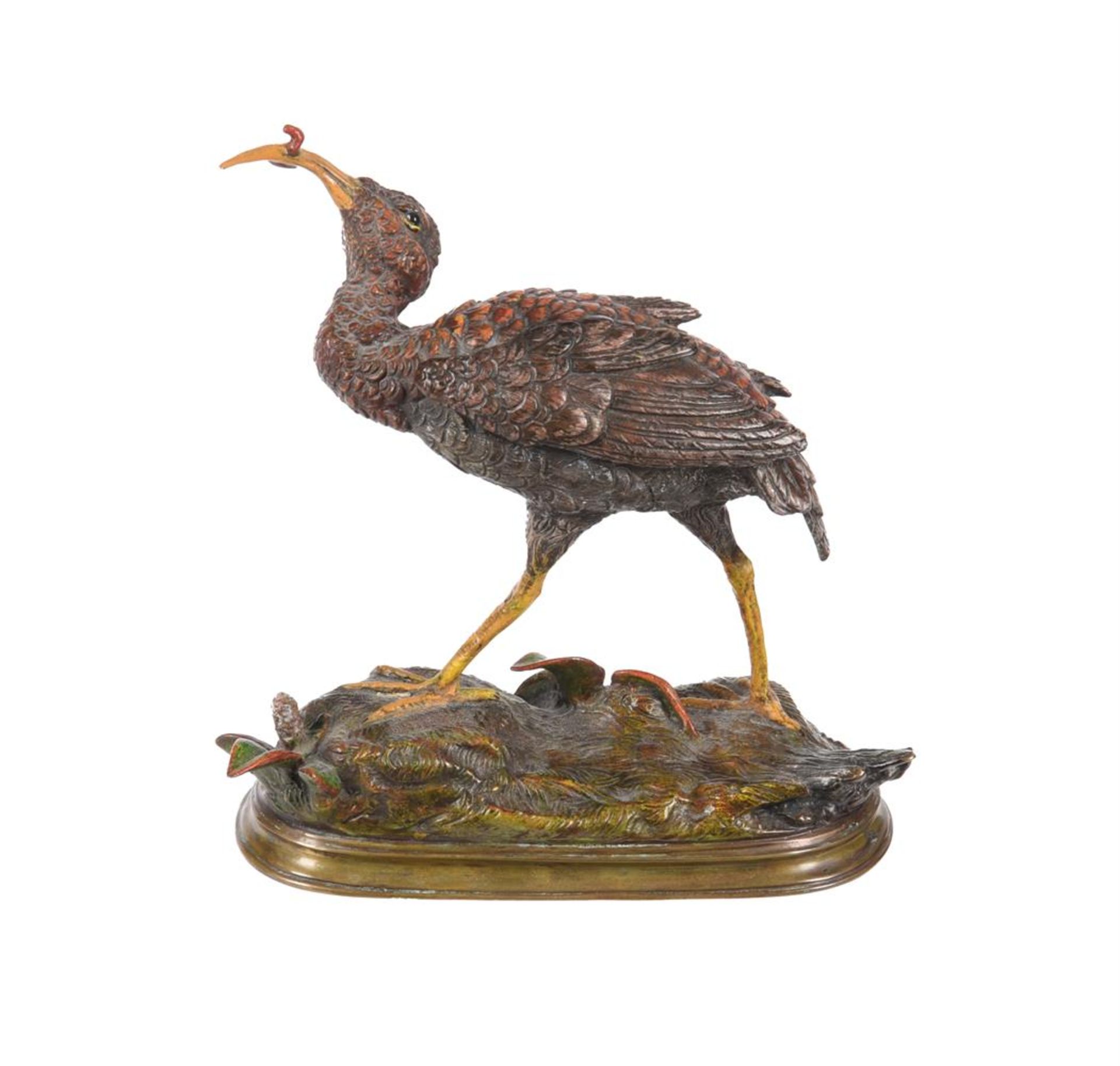 AFTER PAUL-EDOUARD DELABRIERRE (1829 – 1912), A COLD PAINTED BRONZE MODEL OF AN IBIS - Image 4 of 5